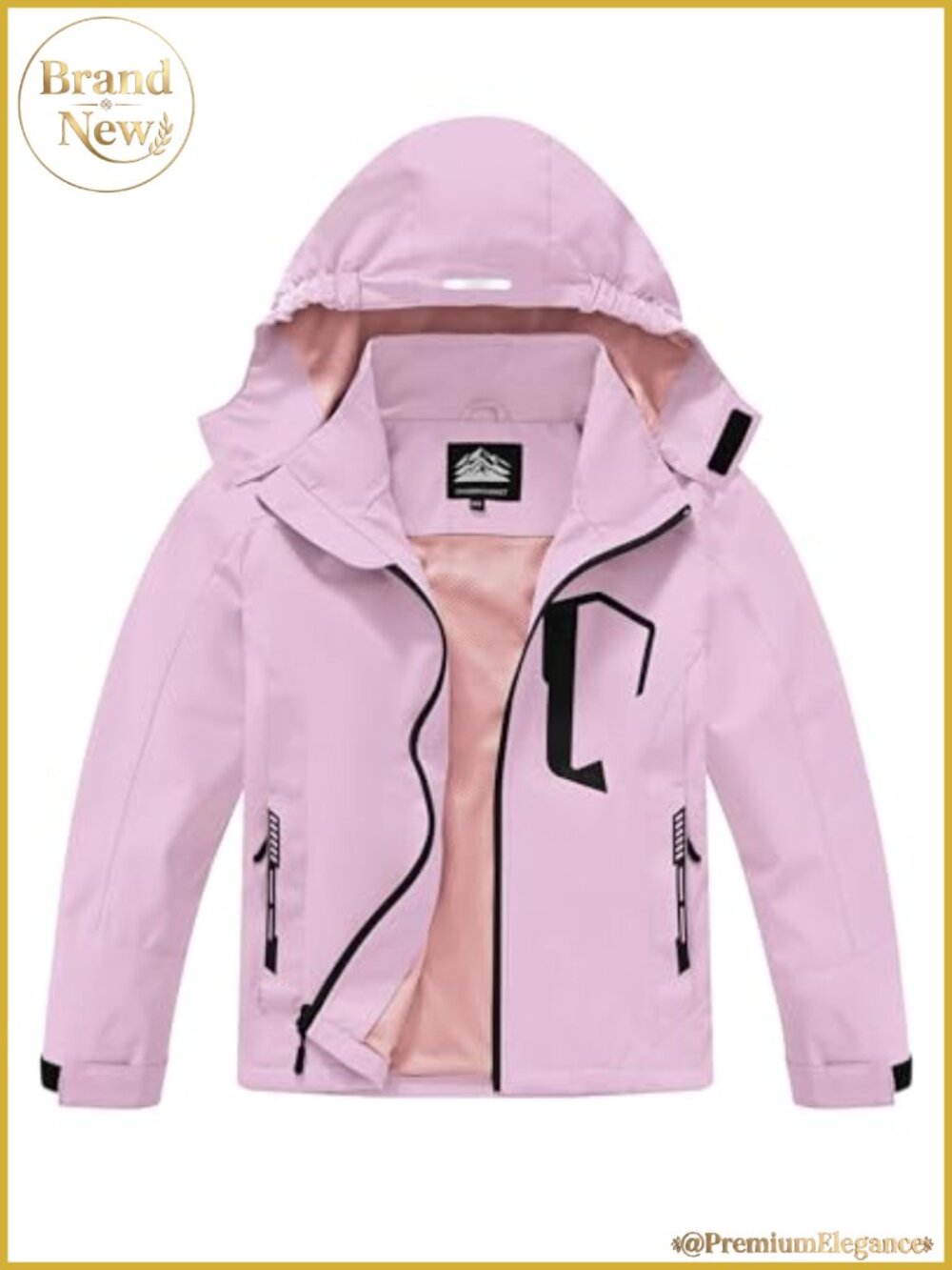 Kids Lightweight Water Repellent Rain Jacket Windbreaker Detachable Hood